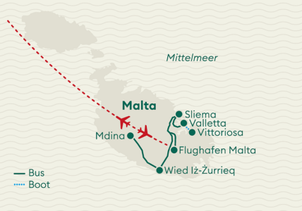 Reiseverlaufskarte Malta